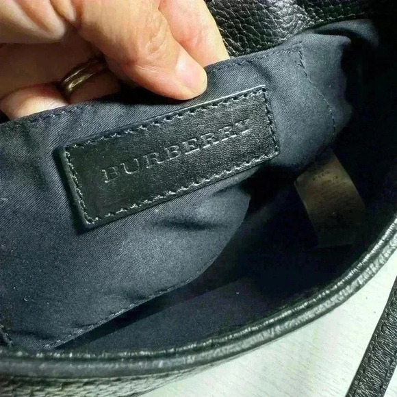 BURBERRY Haymarket Check MaydownCrossbody Bag Black - Picture 14 of 15